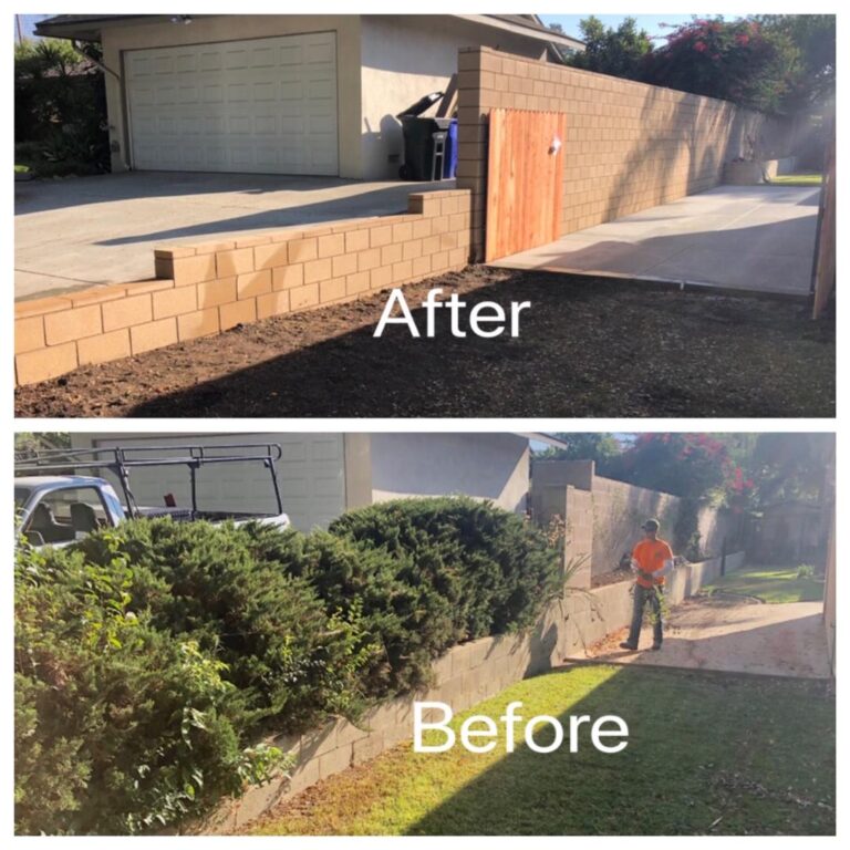 A before and after picture of the side of a house.