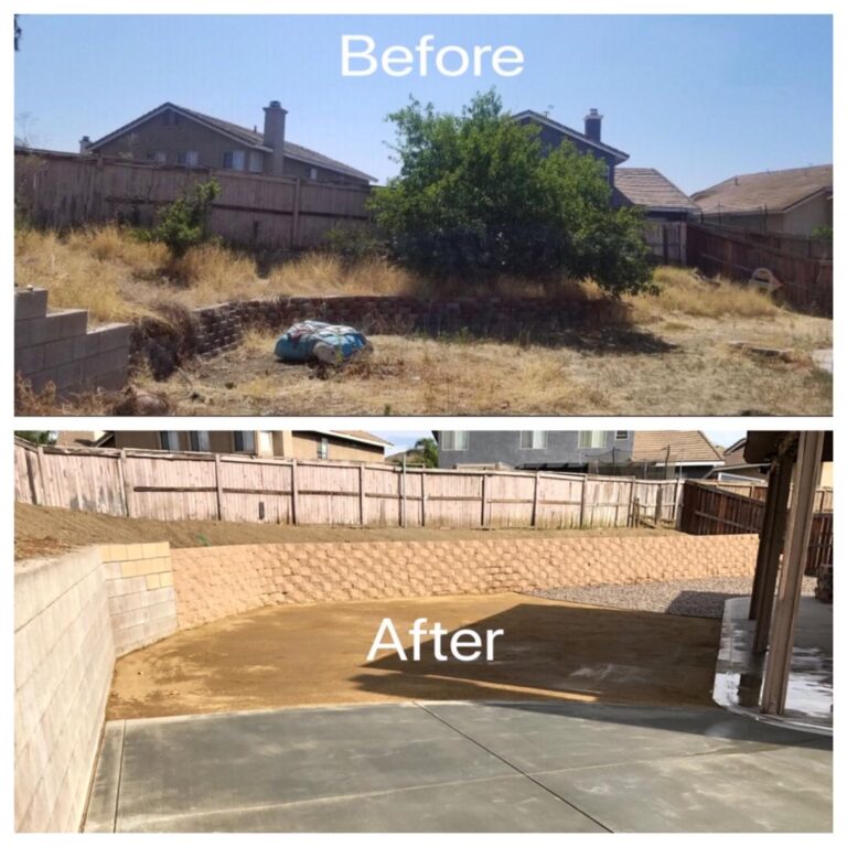 A before and after picture of the driveway.