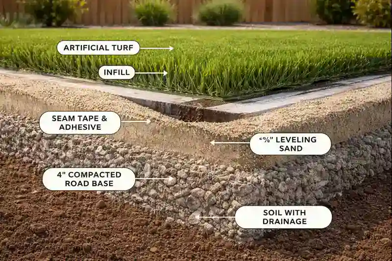 The Layers That Make a Perfect Artificial Turf Installation