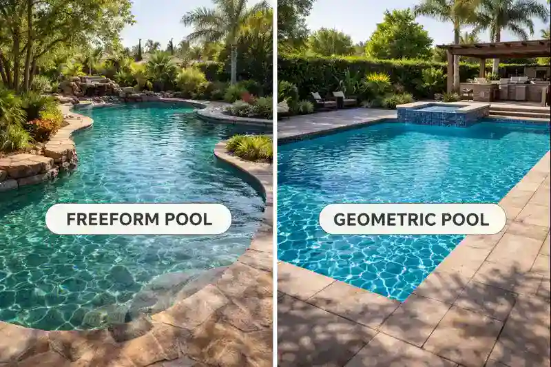 Freeform Pool vs. Geometric Pool in Rancho Cucamonga Riverside and the Inland Empire- Which Shape Fits Your Backyard Best?